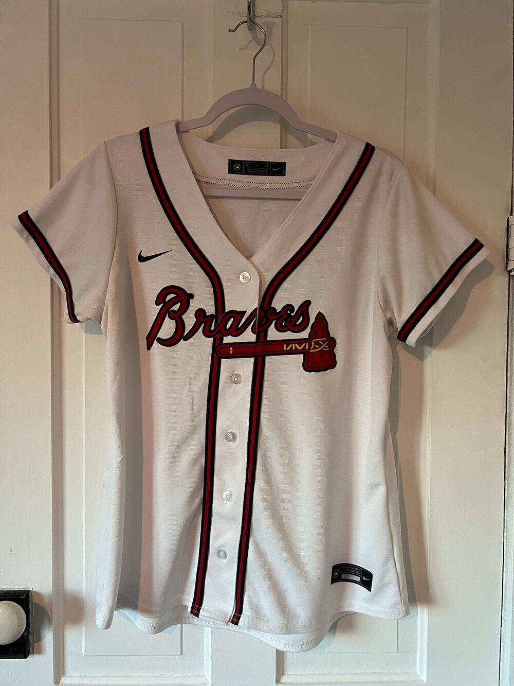 Nike Atlanta Georgia Braves MLB baseball women’s XL Acuna Jr short sleeve jersey
